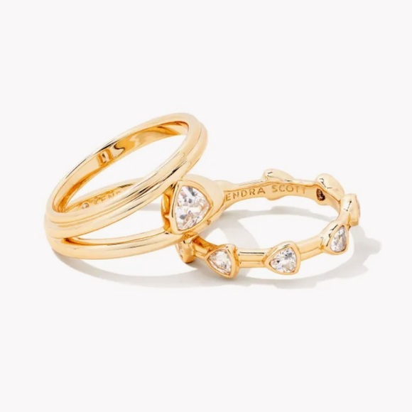 Kendra Scott Jewelry - Kendra Scott Arden Gold Ring Set in White Crystal Size 6